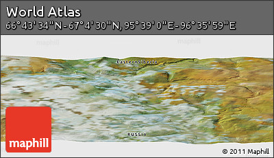 Satellite Panoramic Map of the Area around 66° 54' 2" N, 96° 7' 30" E
