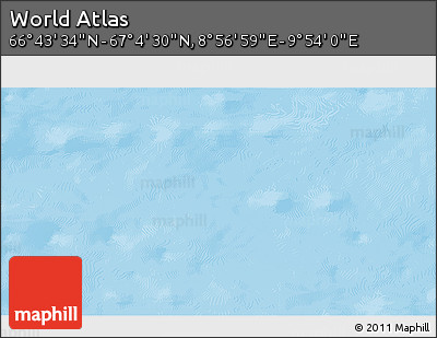 Physical 3D Map of the Area around 66° 54' 2" N, 9° 25' 30" E