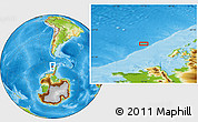 Physical Location Map of the area around 66° 3' 39" S, 72° 10' 30" W