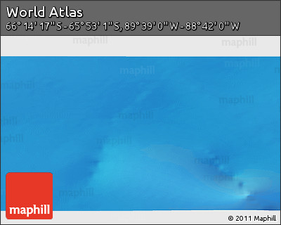 Physical 3D Map of the Area around 66° 3' 39" S, 89° 10' 30" W