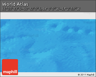 Physical 3D Map of the Area around 66° 22' 38" S, 47° 31' 29" W