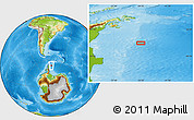 Physical Location Map of the area around 66° 22' 38" S, 54° 19' 30" W