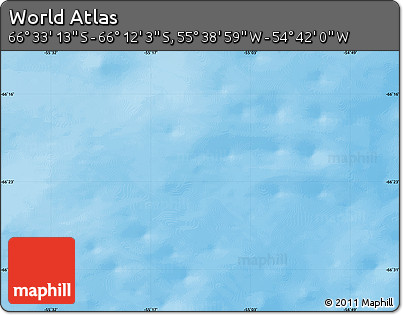 Shaded Relief Map of the Area around 66° 22' 38" S, 55° 10' 29" W