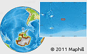 Physical Location Map of the area around 66° 22' 38" S, 87° 28' 29" W