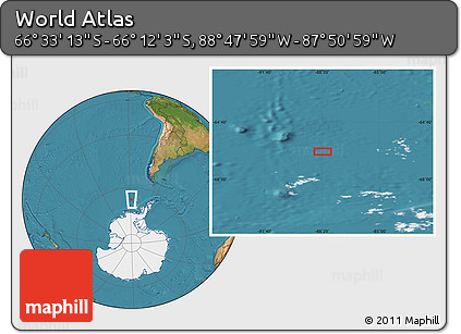 Satellite Location Map of the Area around 66° 22' 38" S, 88° 19' 29" W