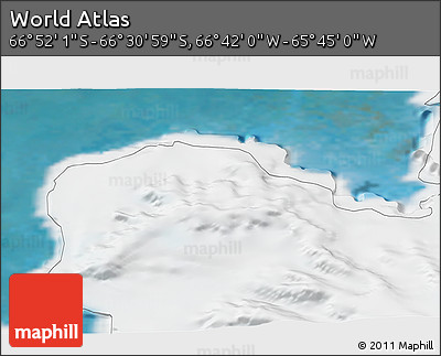 Satellite 3D Map of the Area around 66° 41' 30" S, 66° 13' 29" W