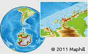 Physical Location Map of the area around 66° 41' 30" S, 66° 13' 29" W