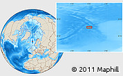 Shaded Relief Location Map of the area around 67° 12' 43" N, 0° 46' 30" W