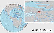 Gray Location Map of the area around 67° 12' 43" N, 116° 22' 30" W