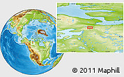 Physical Location Map of the area around 67° 12' 43" N, 116° 22' 30" W