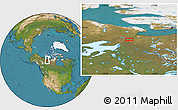 Satellite Location Map of the area around 67° 12' 43" N, 116° 22' 30" W