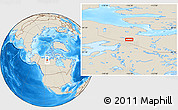 Shaded Relief Location Map of the area around 67° 12' 43" N, 116° 22' 30" W
