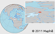 Gray Location Map of the area around 67° 12' 43" N, 117° 13' 29" W