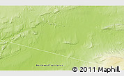 Physical 3D Map of the area around 67° 12' 43" N, 118° 4' 29" W