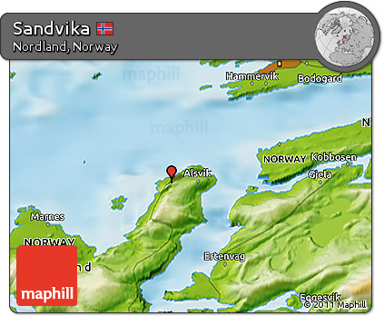 Physical 3D Map of Sandvika