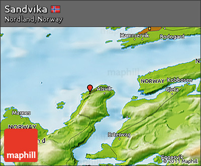 Physical 3D Map of Sandvika
