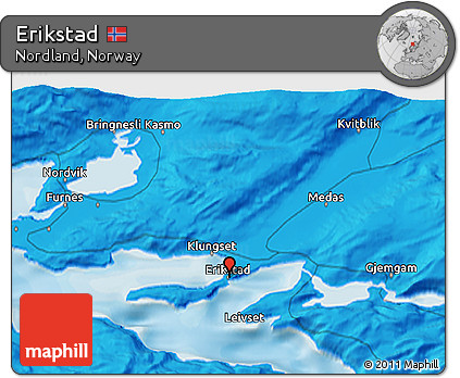 Political 3D Map of Erikstad