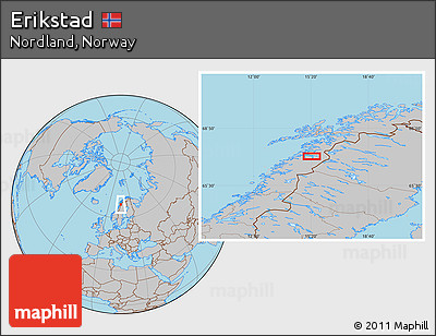 Gray Location Map of Erikstad