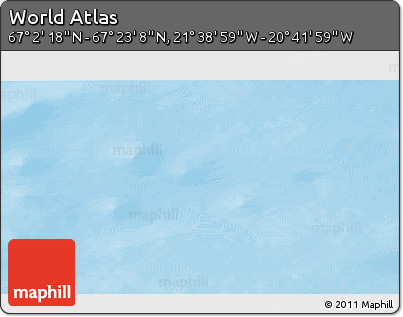 Shaded Relief 3D Map of the Area around 67° 12' 43" N, 21° 10' 29" W
