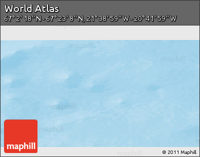Shaded Relief 3D Map of the Area around 67° 12' 43" N, 21° 10' 29" W