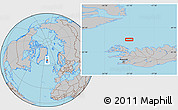 Gray Location Map of the area around 67° 12' 43" N, 21° 10' 29" W
