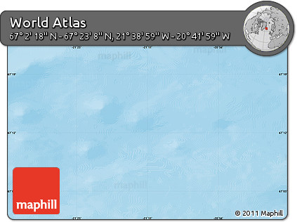 Physical Map of the Area around 67° 12' 43" N, 21° 10' 29" W