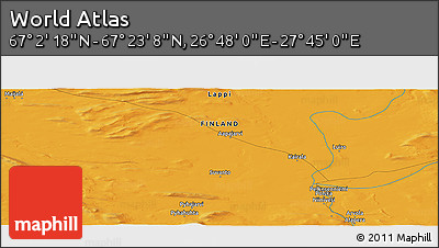 Political Panoramic Map of the Area around 67° 12' 43" N, 27° 16' 29" E