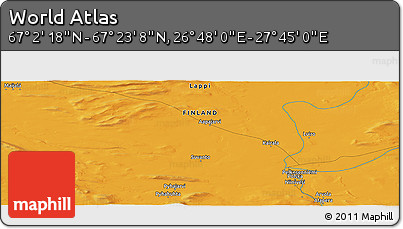Political Panoramic Map of the Area around 67° 12' 43" N, 27° 16' 29" E