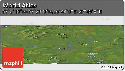 Satellite Panoramic Map of the Area around 67° 12' 43" N, 27° 16' 29" E