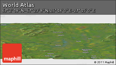 Satellite Panoramic Map of the Area around 67° 12' 43" N, 27° 16' 29" E