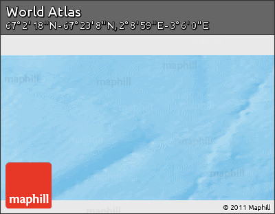Physical 3D Map of the Area around 67° 12' 43" N, 2° 37' 30" E