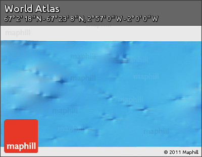Physical 3D Map of the Area around 67° 12' 43" N, 2° 28' 30" W