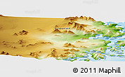 Physical Panoramic Map of the area around 67° 12' 43" N, 33° 55' 29" W