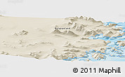 Shaded Relief Panoramic Map of the area around 67° 12' 43" N, 33° 55' 29" W
