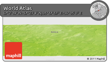 Physical Panoramic Map of the Area around 67° 12' 43" N, 35° 46' 29" E