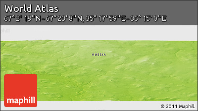 Physical Panoramic Map of the Area around 67° 12' 43" N, 35° 46' 29" E