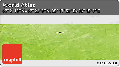Physical Panoramic Map of the Area around 67° 12' 43" N, 35° 46' 29" E