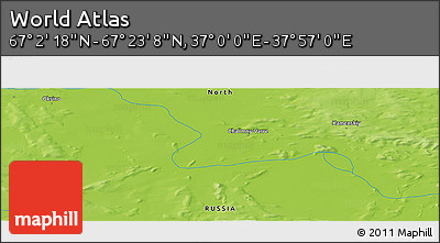 Physical Panoramic Map of the Area around 67° 12' 43" N, 37° 28' 30" E
