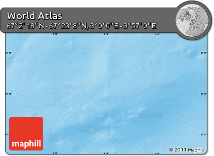 Shaded Relief Map of the Area around 67° 12' 43" N, 3° 28' 30" E