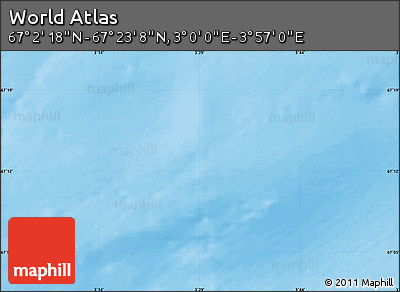 Shaded Relief Map of the Area around 67° 12' 43" N, 3° 28' 30" E