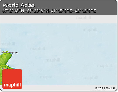 Physical 3D Map of the Area around 67° 12' 43" N, 41° 43' 30" E