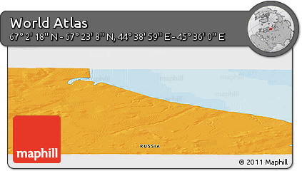 Political Panoramic Map of the Area around 67° 12' 43" N, 45° 7' 30" E