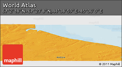 Political Panoramic Map of the Area around 67° 12' 43" N, 45° 7' 30" E