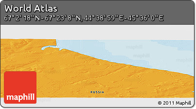 Political Panoramic Map of the Area around 67° 12' 43" N, 45° 7' 30" E