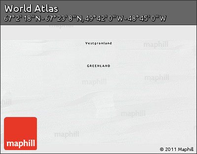 Satellite 3D Map of the Area around 67° 12' 43" N, 49° 13' 30" W