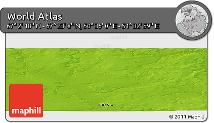 Physical Panoramic Map of the Area around 67° 12' 43" N, 51° 4' 30" E