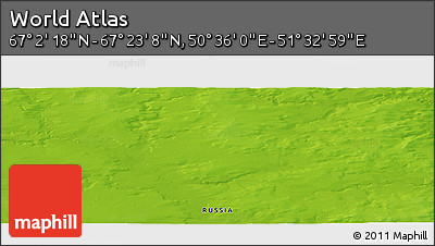 Physical Panoramic Map of the Area around 67° 12' 43" N, 51° 4' 30" E