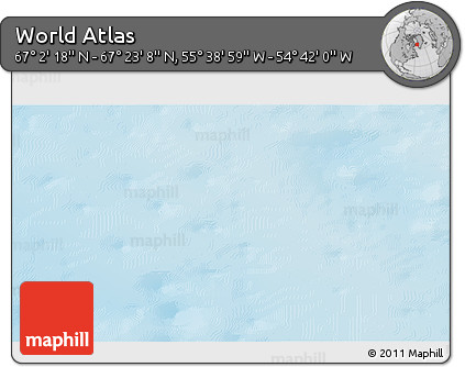 Physical 3D Map of the Area around 67° 12' 43" N, 55° 10' 29" W