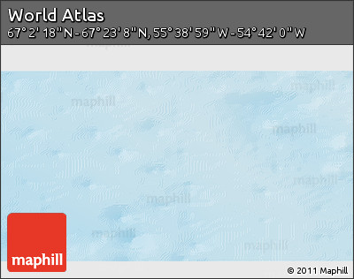 Physical 3D Map of the Area around 67° 12' 43" N, 55° 10' 29" W