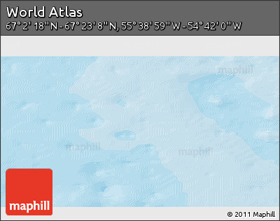 Political 3D Map of the Area around 67° 12' 43" N, 55° 10' 29" W